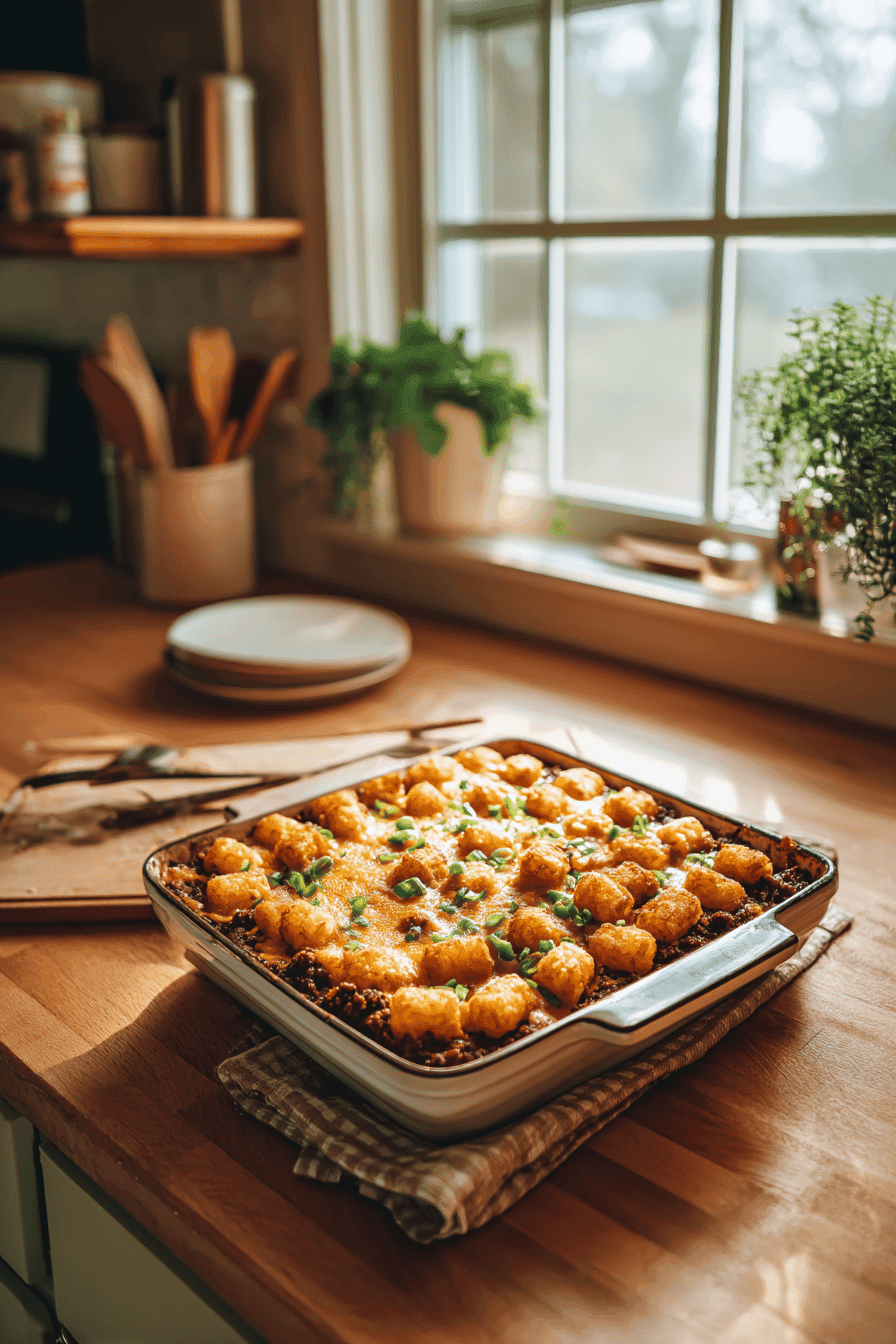 bbq beef tater tot casserole