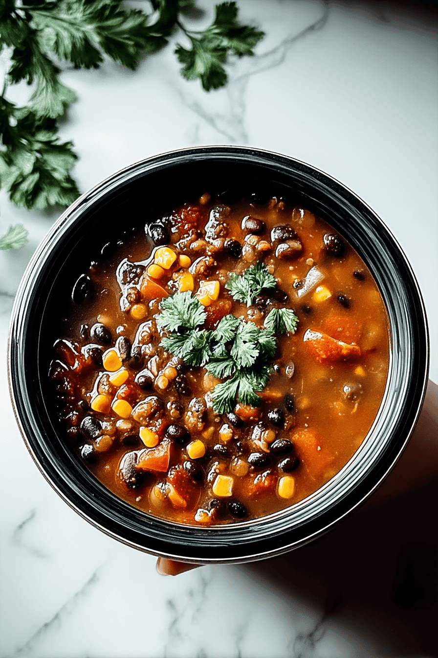 black bean and lentil soup