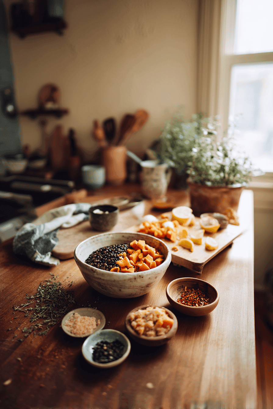 black bean and lentil soup