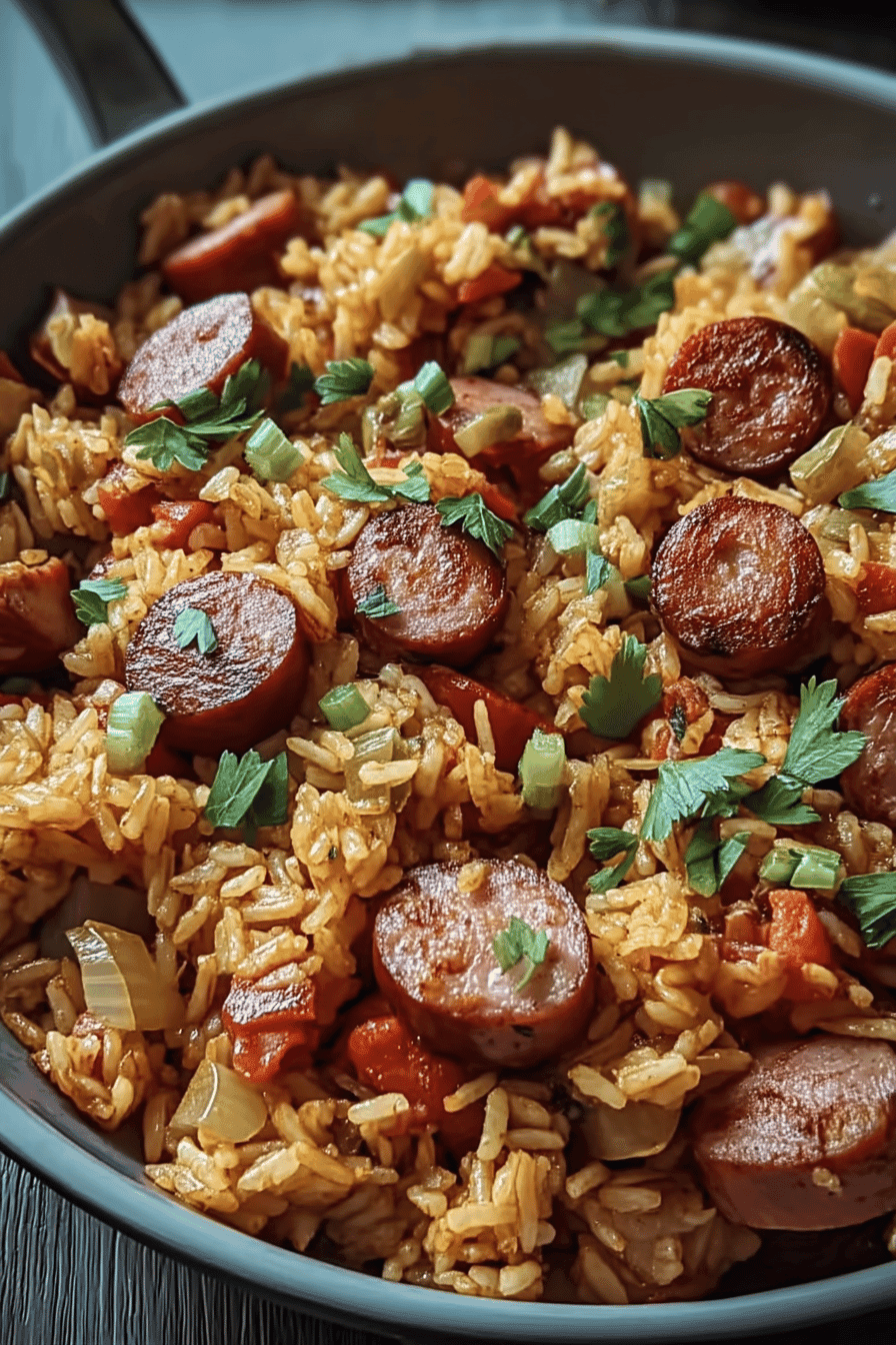 cajun sausage and rice skillet