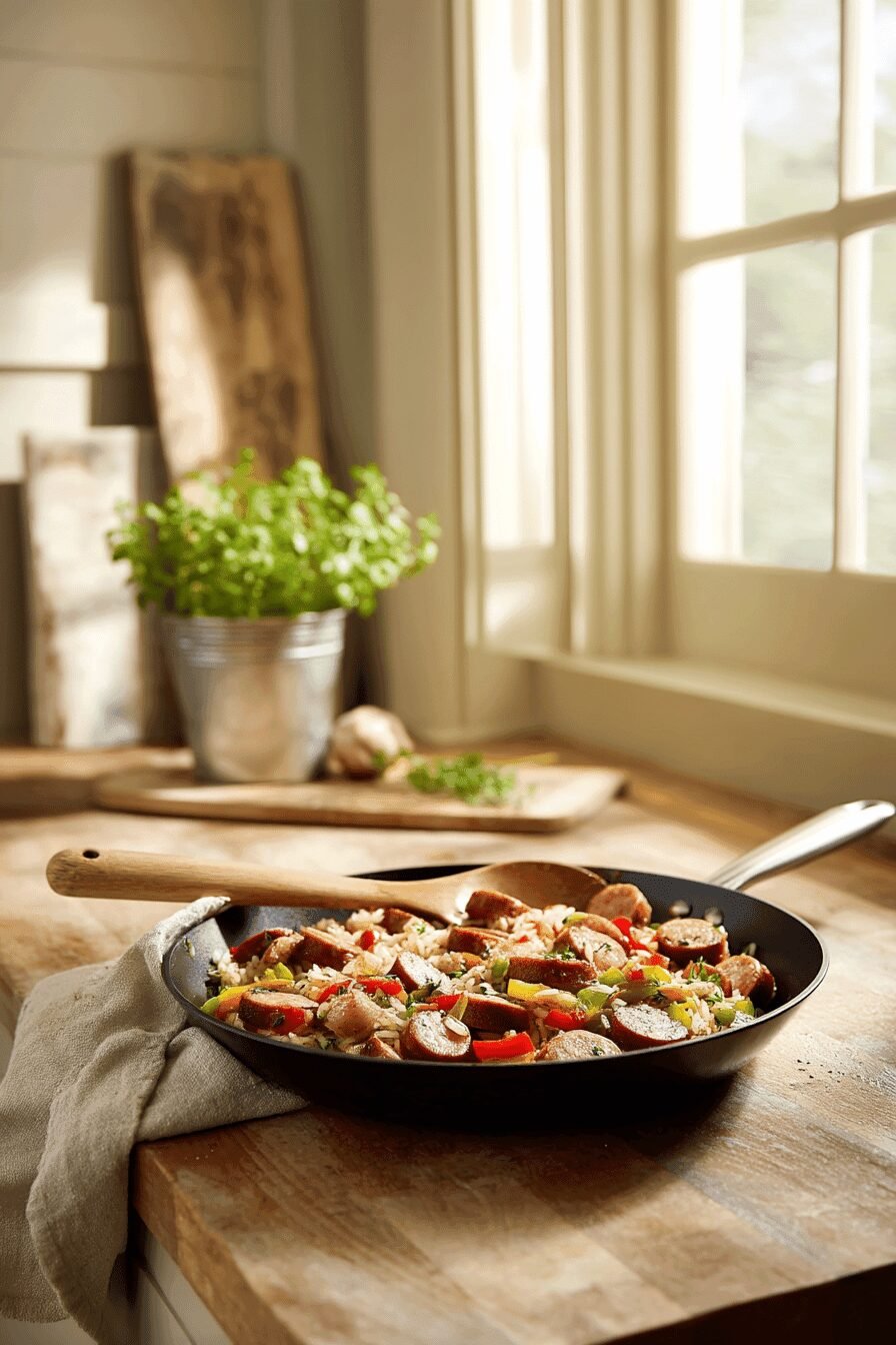 Cajun Sausage And Rice Skillet