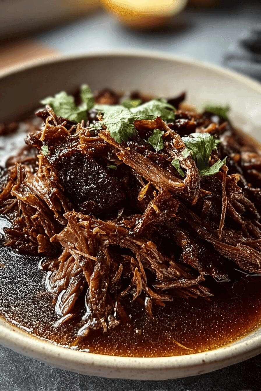 Caramelized Pulled Beef Brisket Recipe With Slow-Cooked Onions