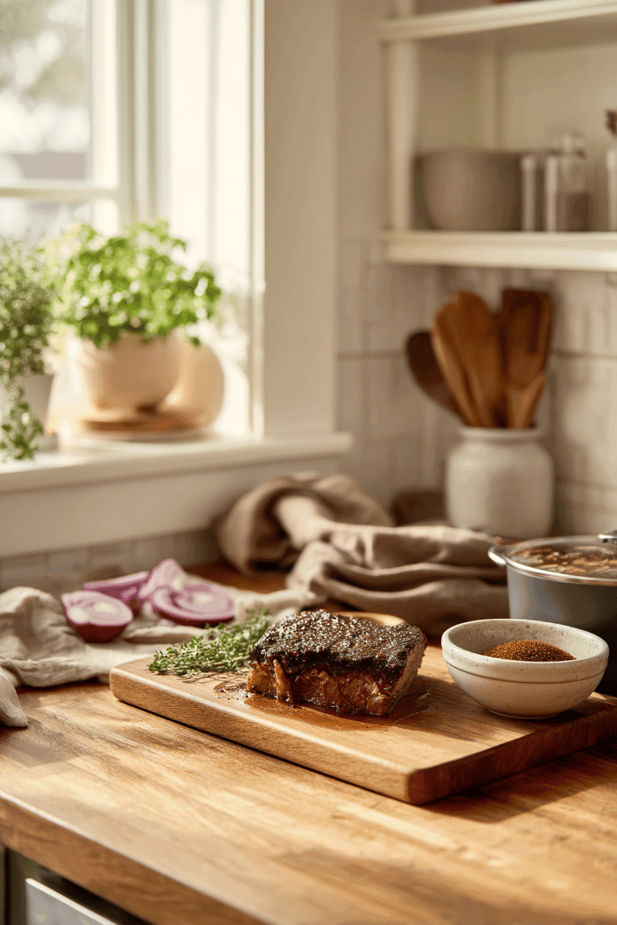 caramelized pulled beef brisket