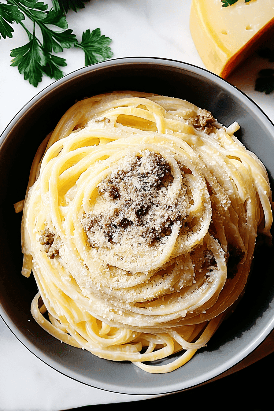 cheesy garlic butter linguine pasta