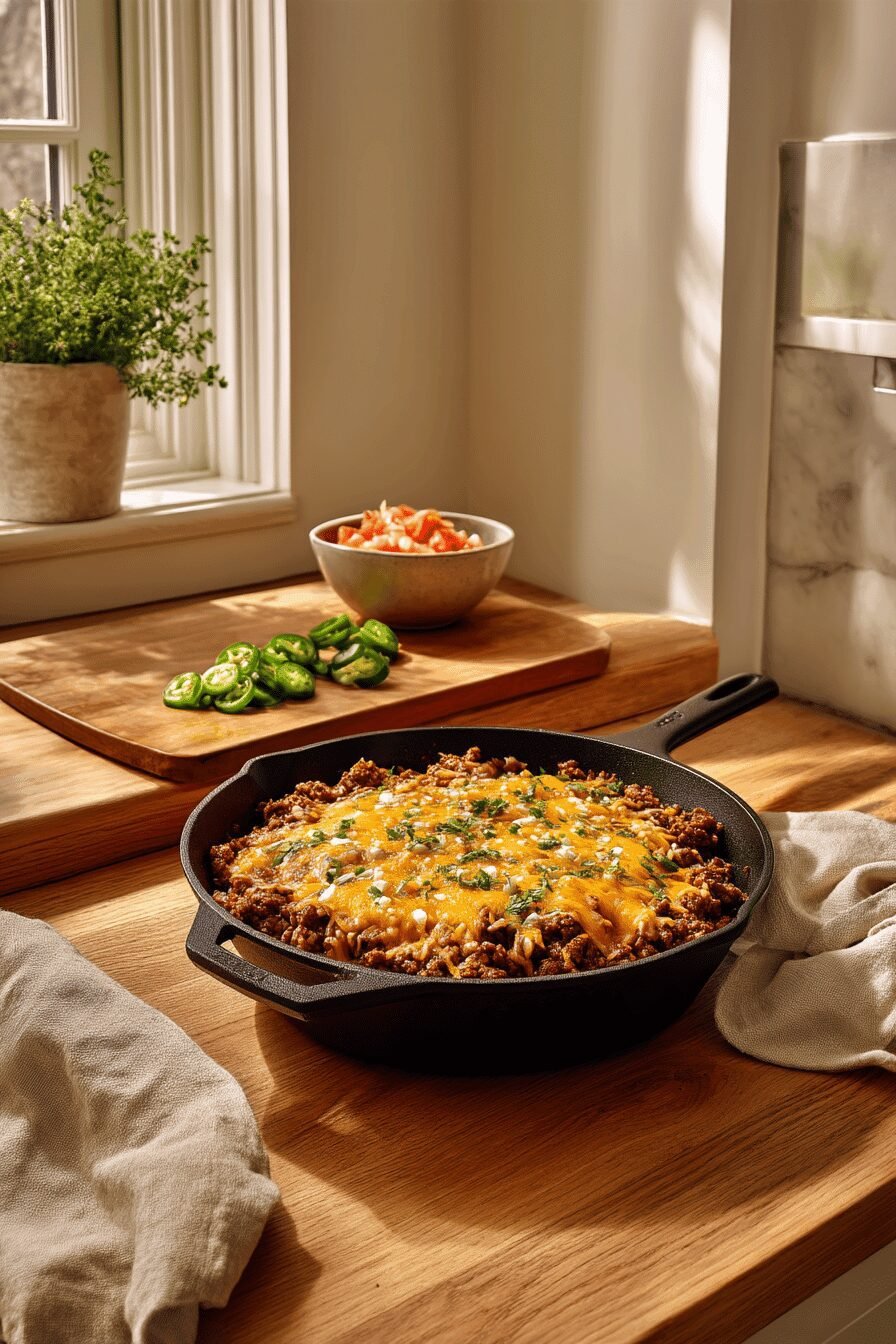 Cheesy Taco Ground Beef Cauliflower Rice