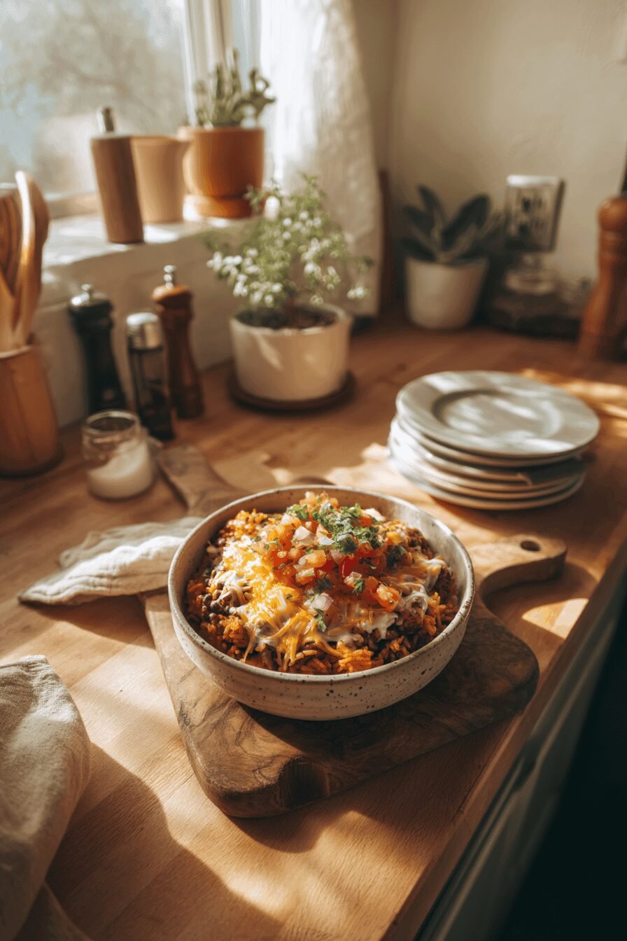 Cheesy Taco Rice