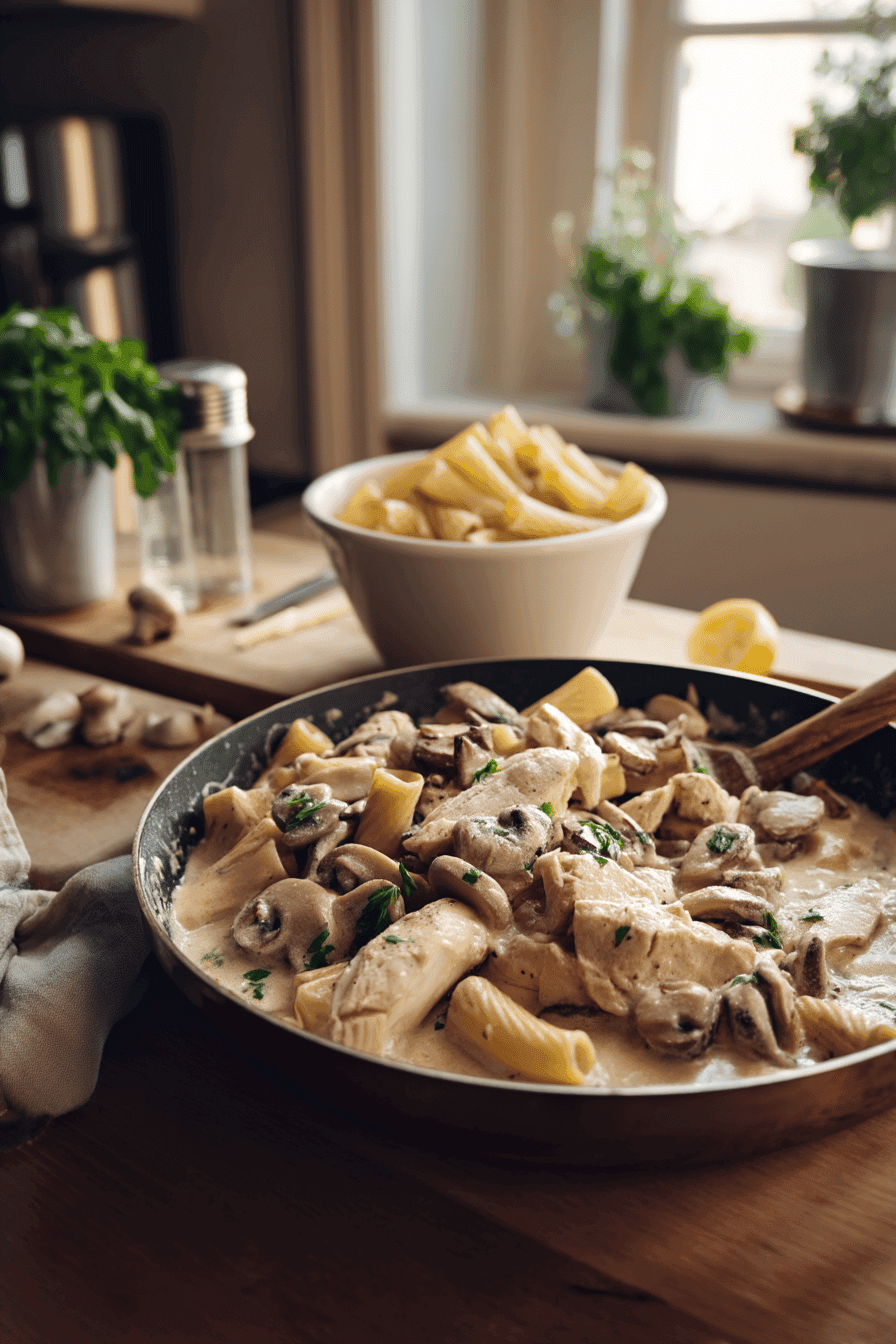 chicken mushroom pasta