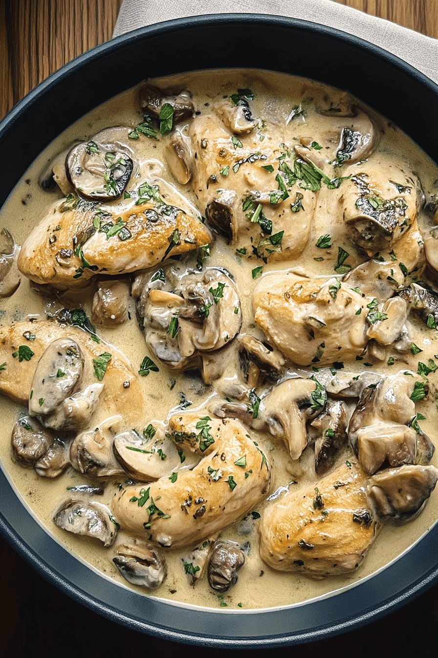 creamy herb mushroom chicken