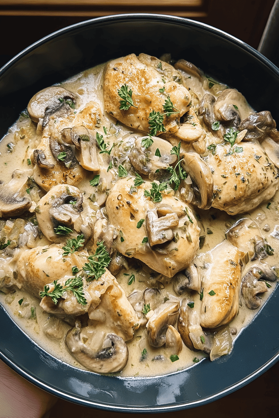 creamy herb mushroom chicken