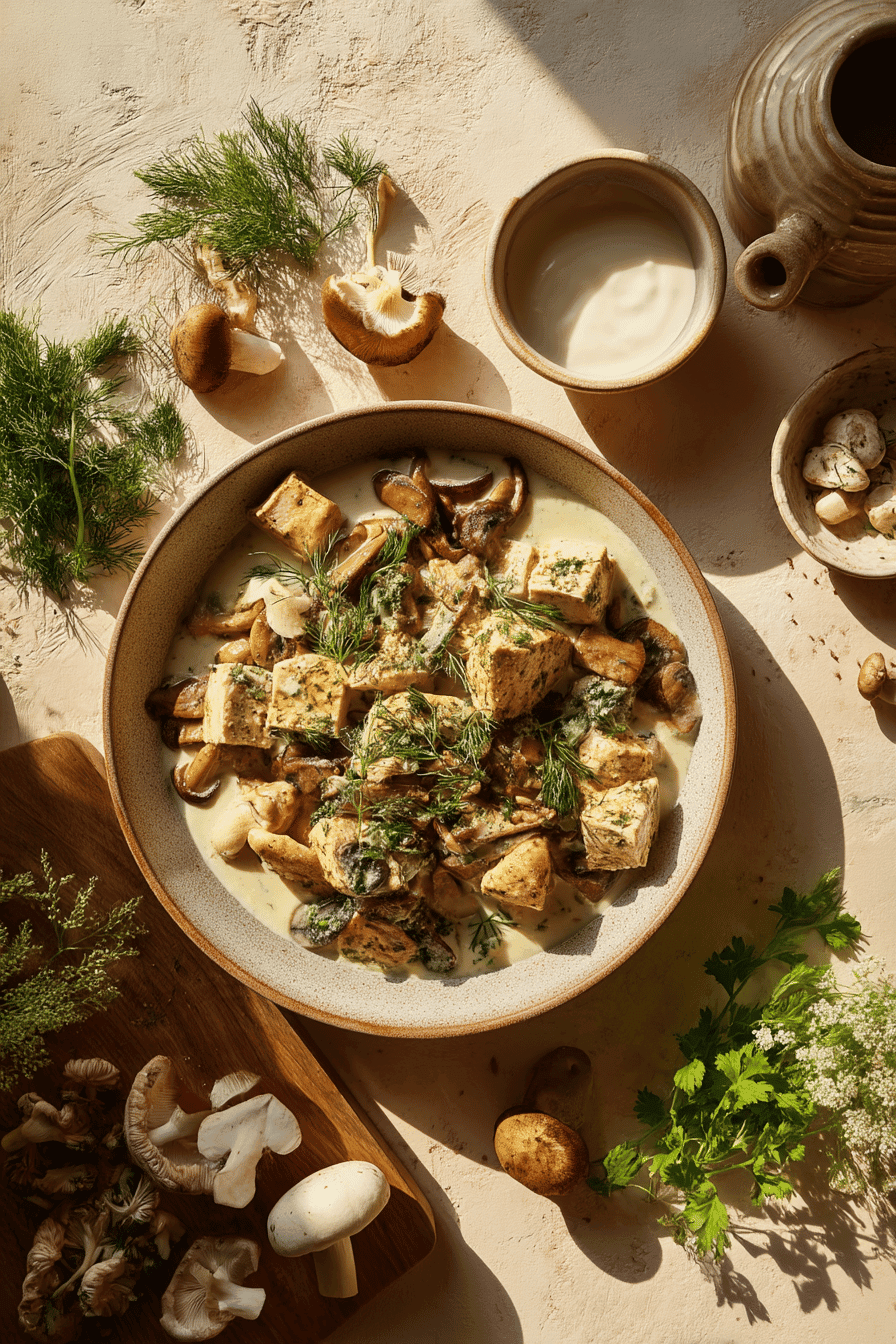 creamy herb mushroom chicken