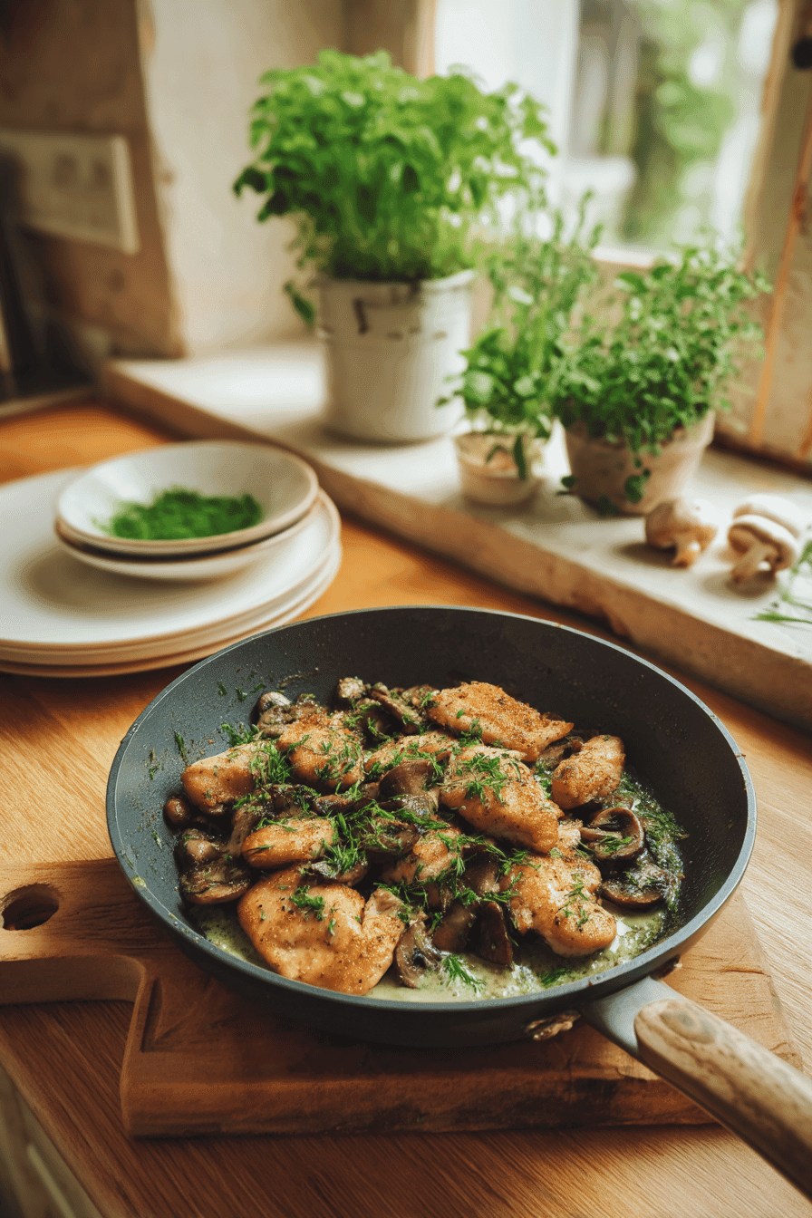 creamy herb mushroom chicken