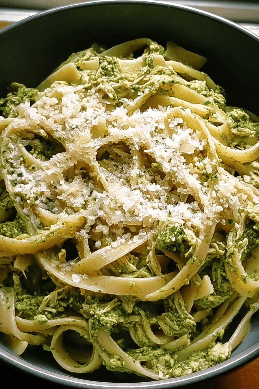 creamy tuna pesto pasta