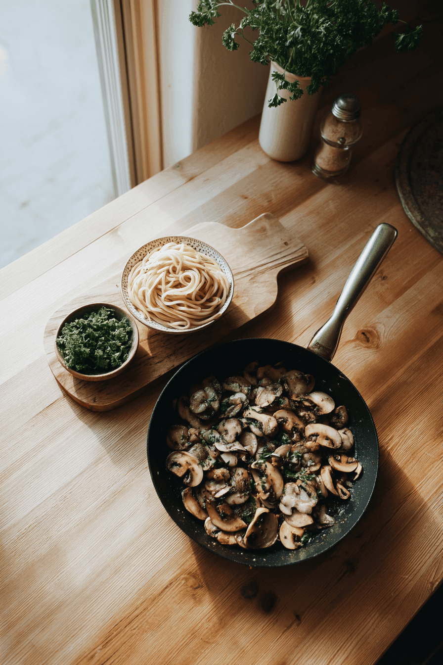 garlic mushroom pasta