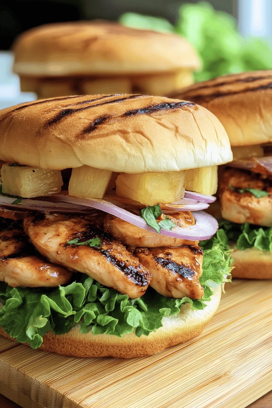 Grilled Hawaiian Chicken Sandwiches