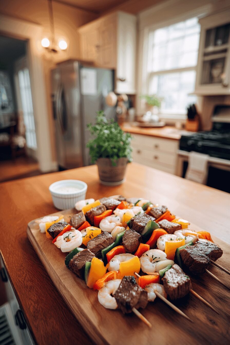 Grilled Steak Shrimp Kabobs