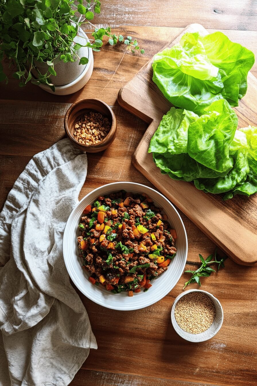 Ground Beef Lettuce Wraps