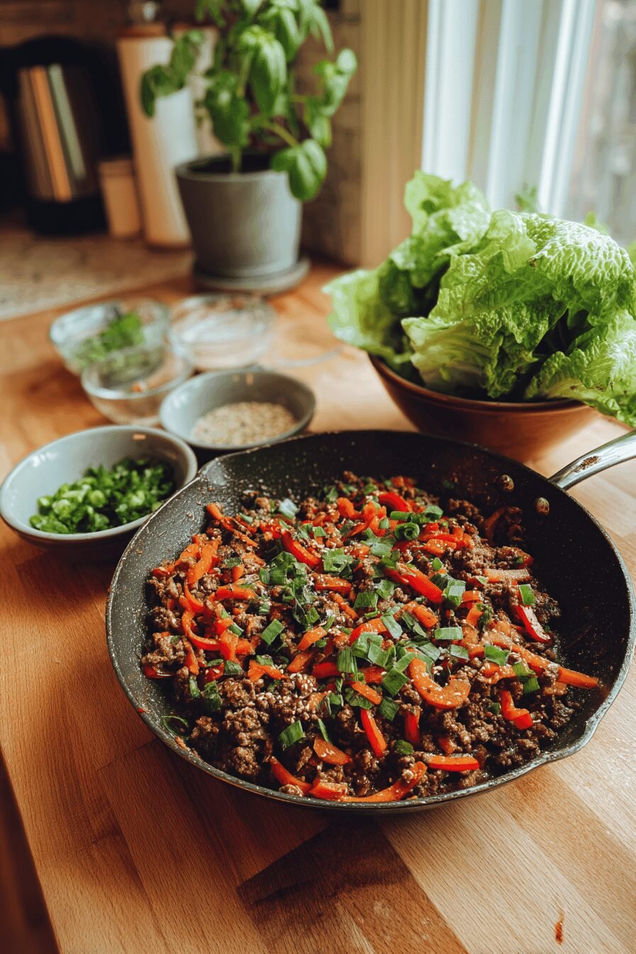 Ground Beef Lettuce Wraps
