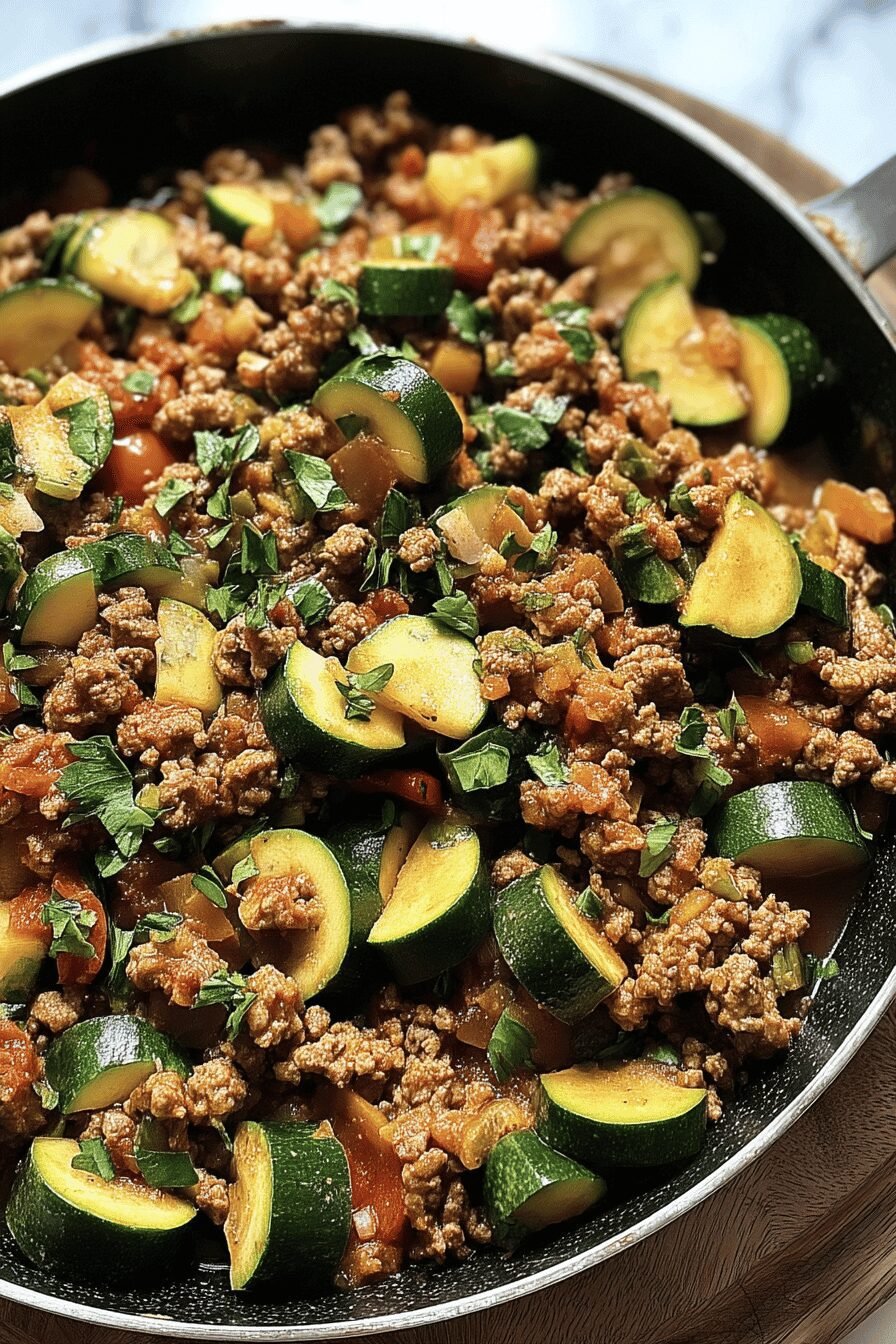 Ground Turkey And Zucchini Skillet