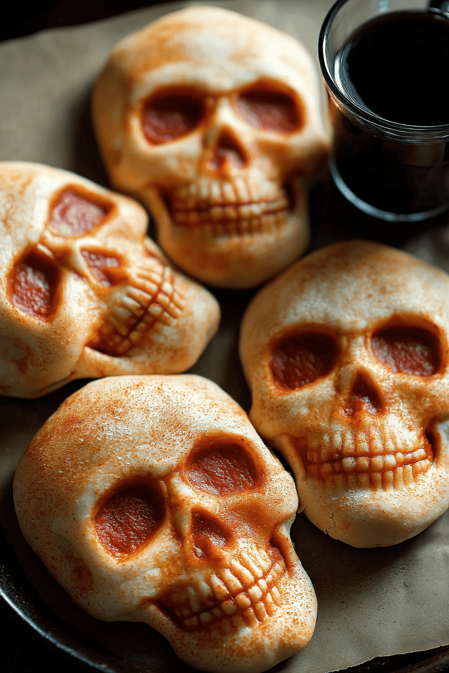 halloween pizza skulls
