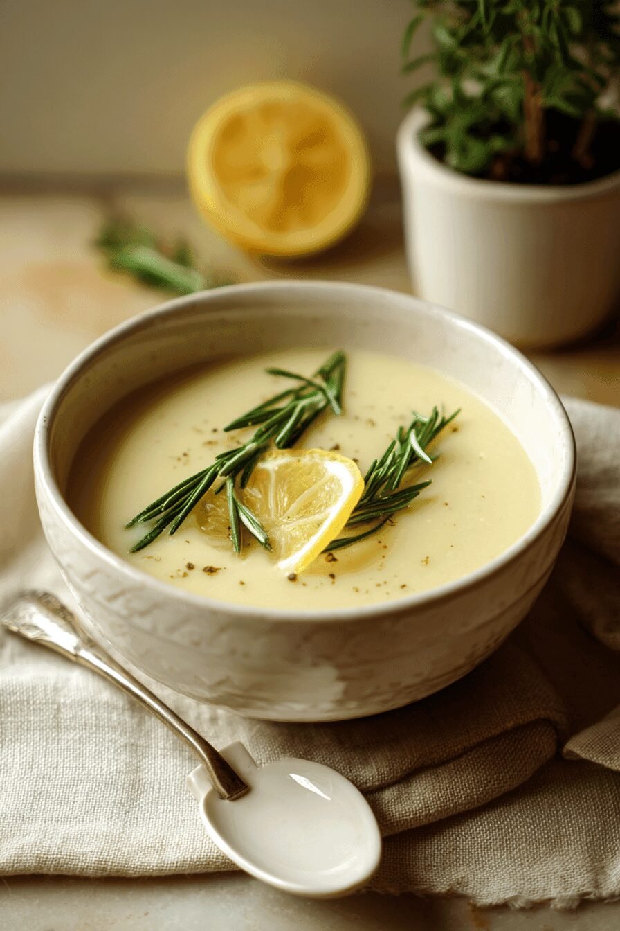Lemon Rosemary White Bean Soup