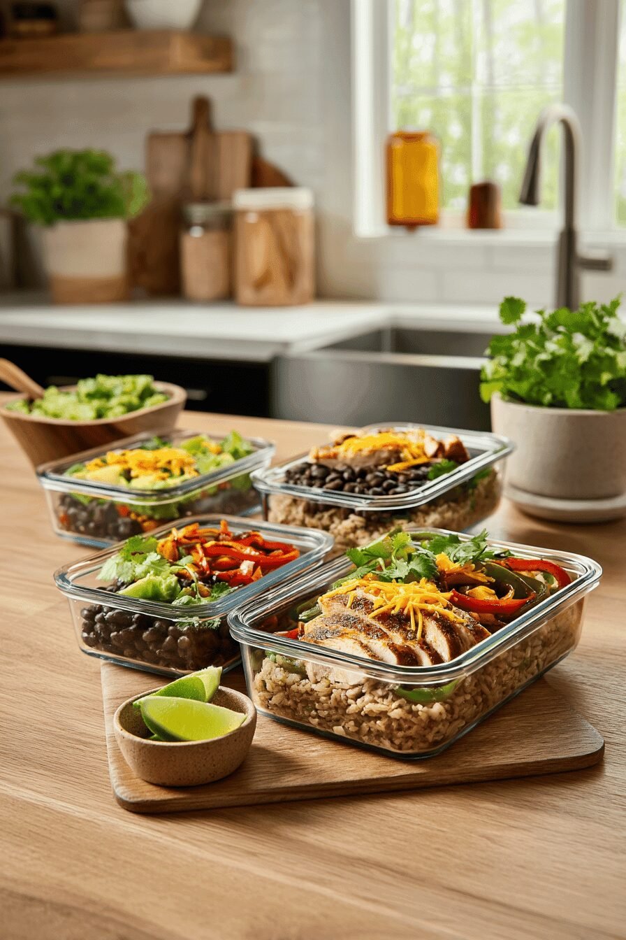 Meal Prep Chicken Burrito Bowls