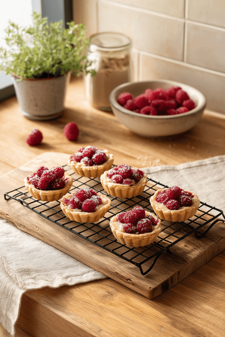 raspberry frangipane tartlets