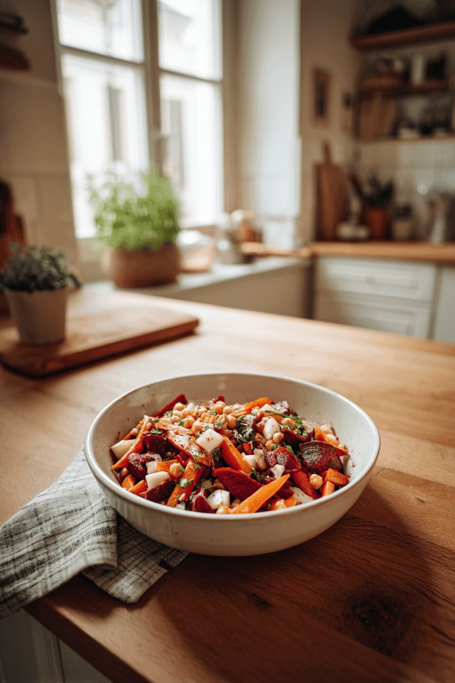 Roasted Beets Carrots Salad