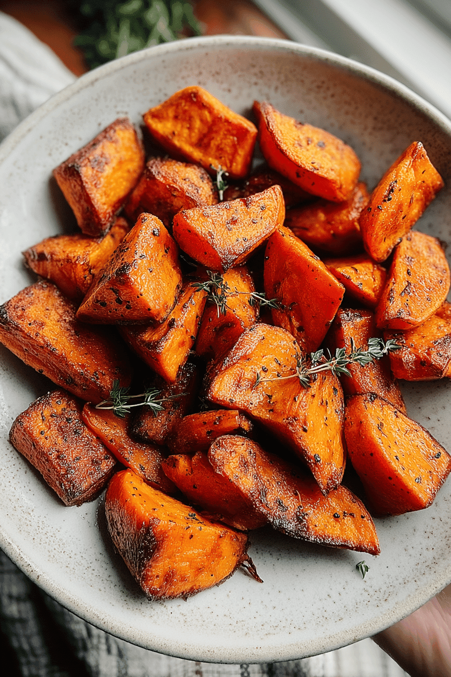 roasted sweet potatoes carrots