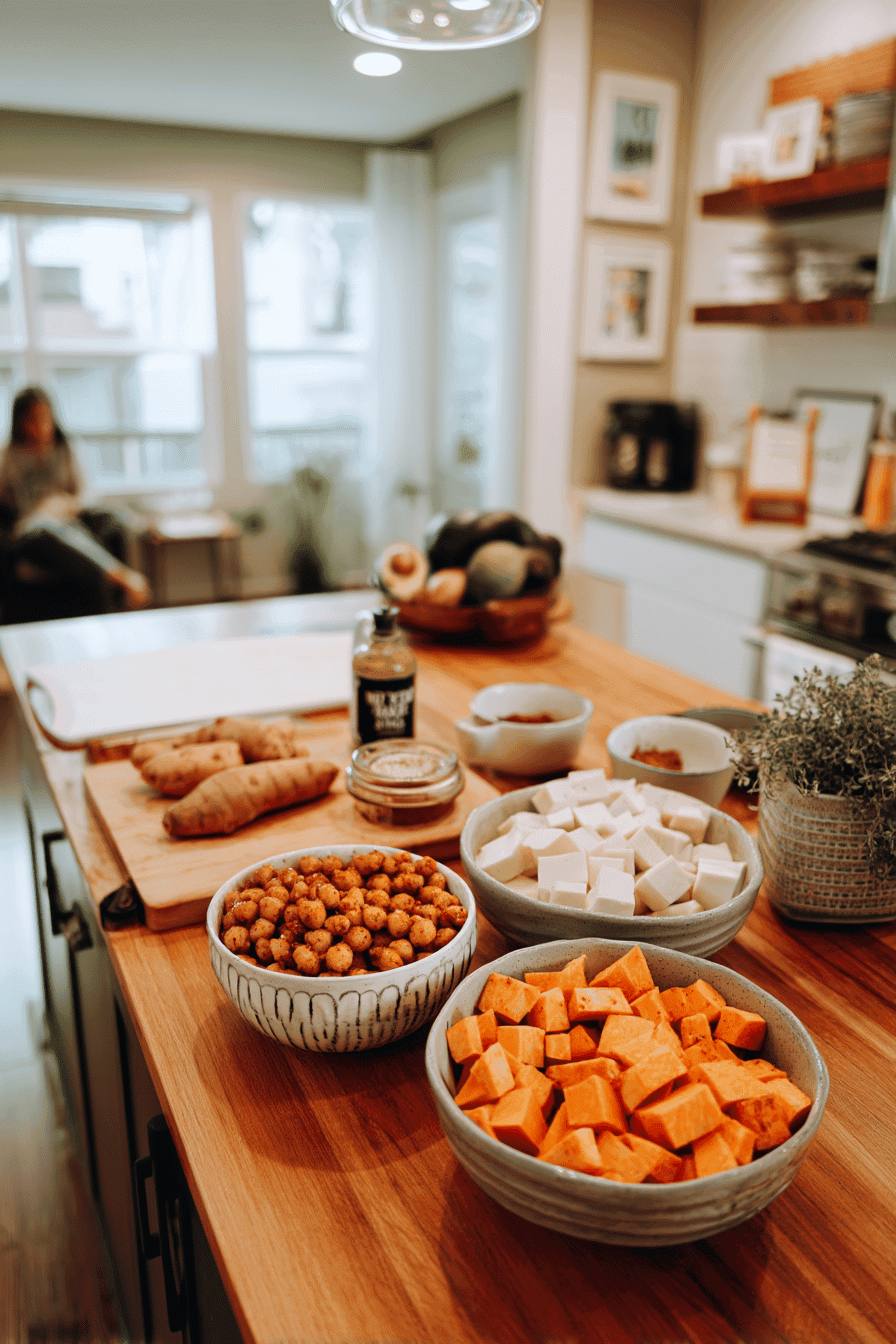 roasted sweet potatoes carrots