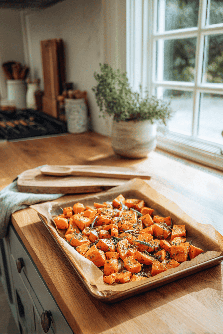 roasted sweet potatoes carrots