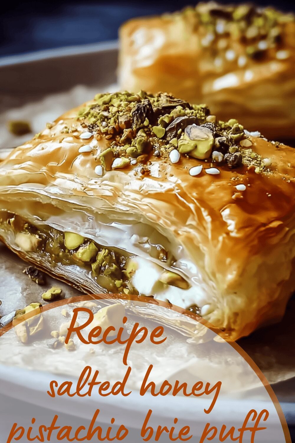 Salted Honey Pistachio Brie Puff Pastry