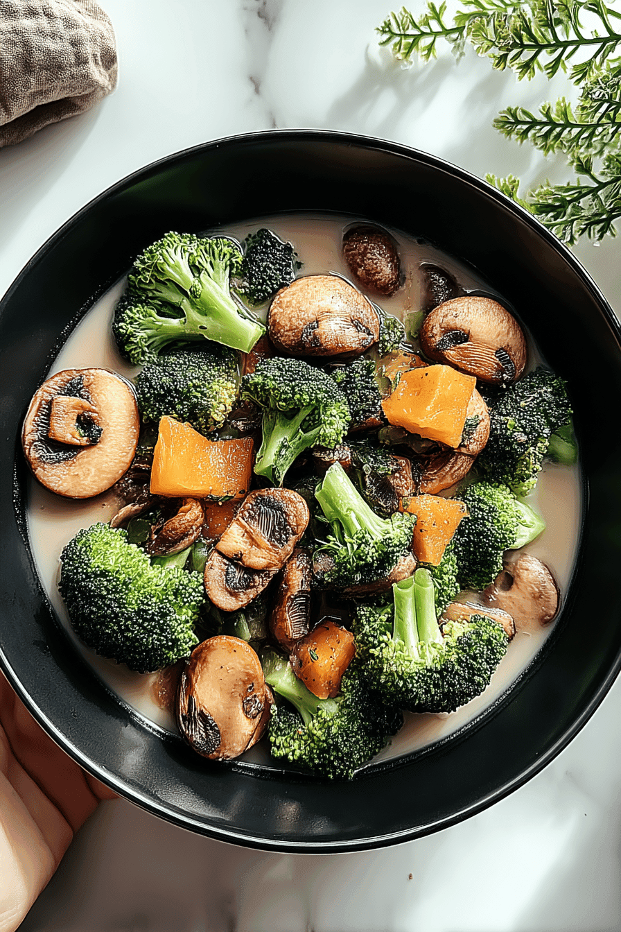 sauteed mushrooms with broccoli