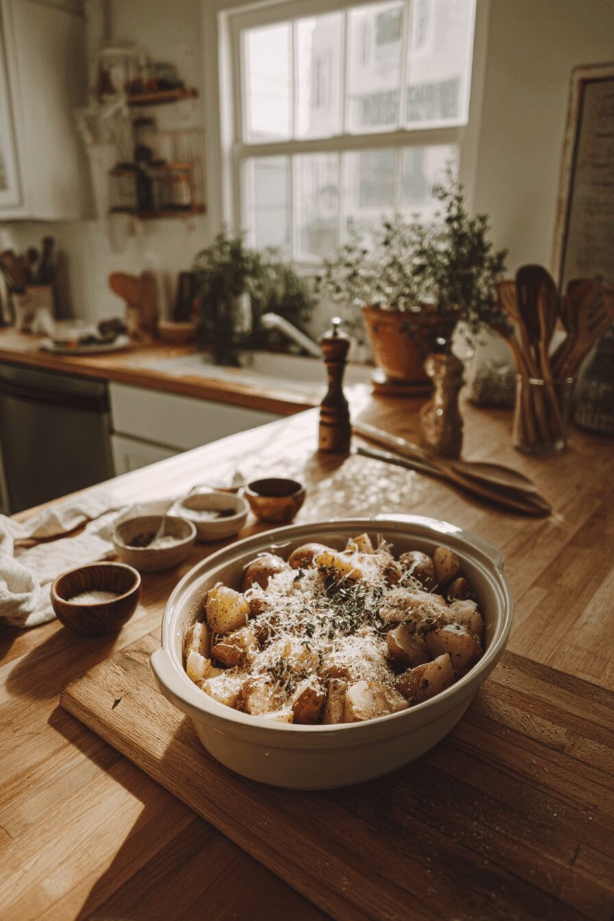 Slow Cooker Parmesan Garlic Chicken And Potatoes