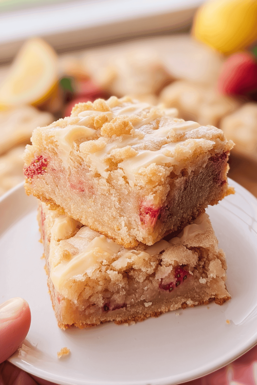 strawberry lemon blondies