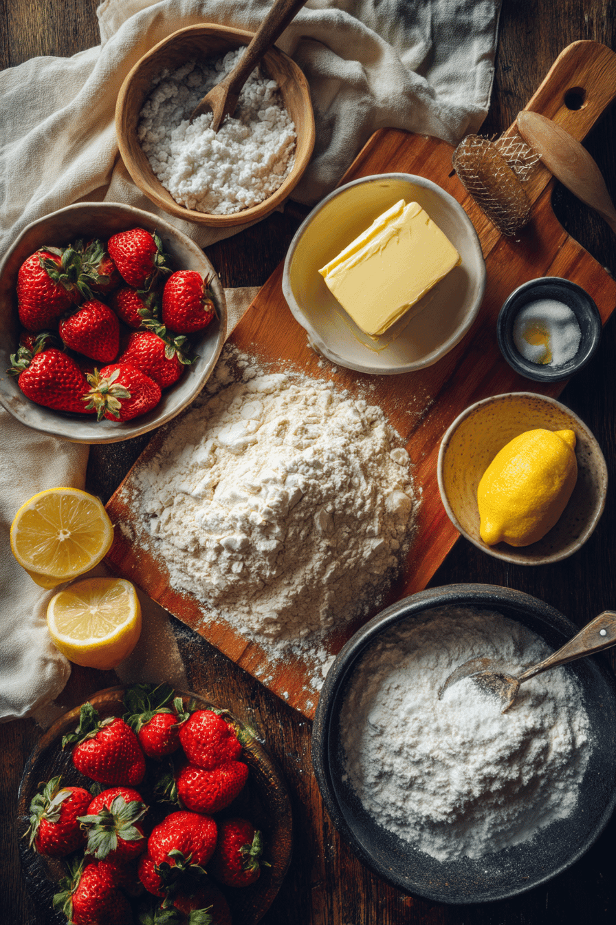 strawberry lemon blondies