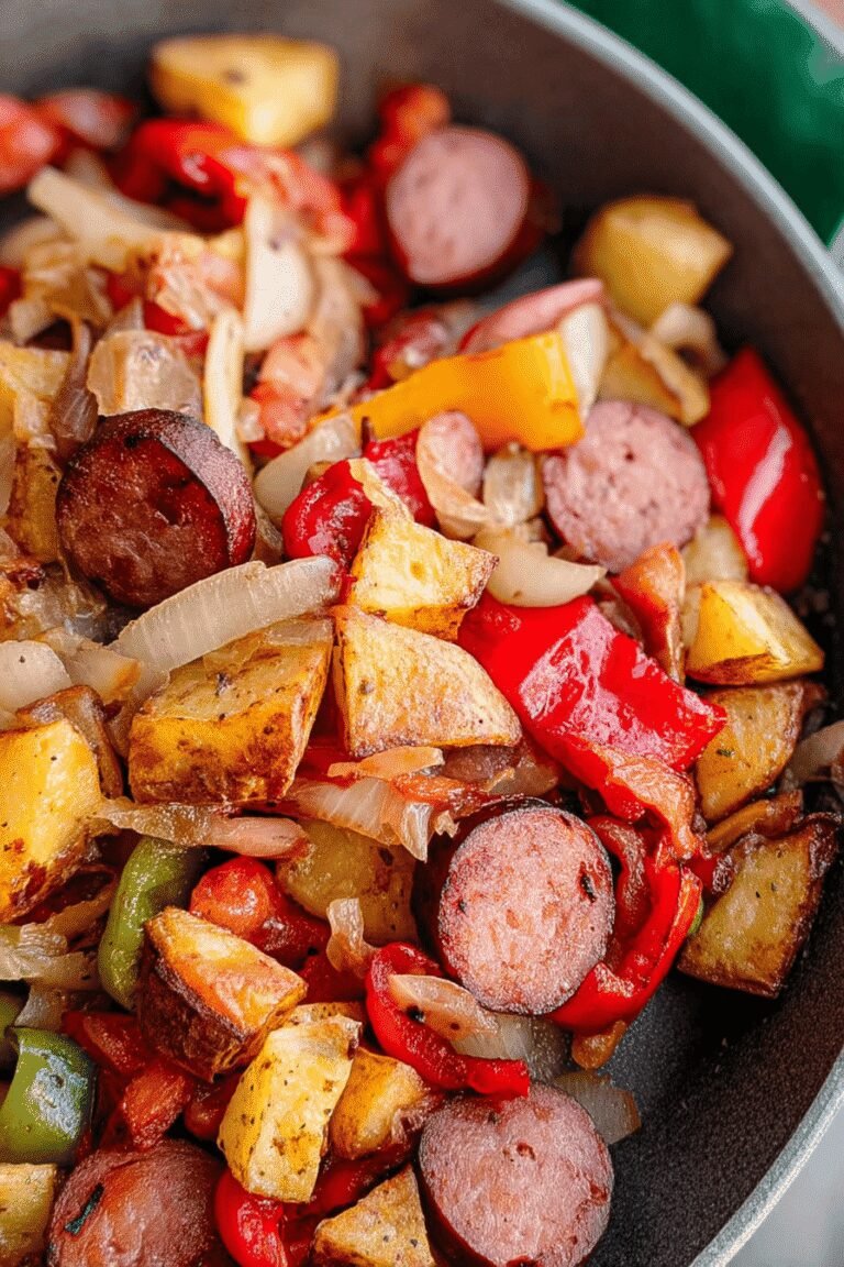 Kielbasa Peppers And Potato Hash Skillet Recipe 3.Png