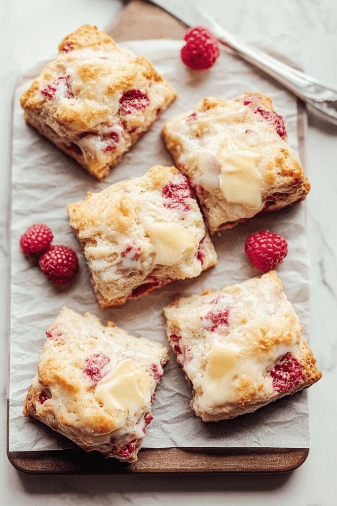 Raspberry Butter Swim Biscuits Recipe With Fresh Berries
