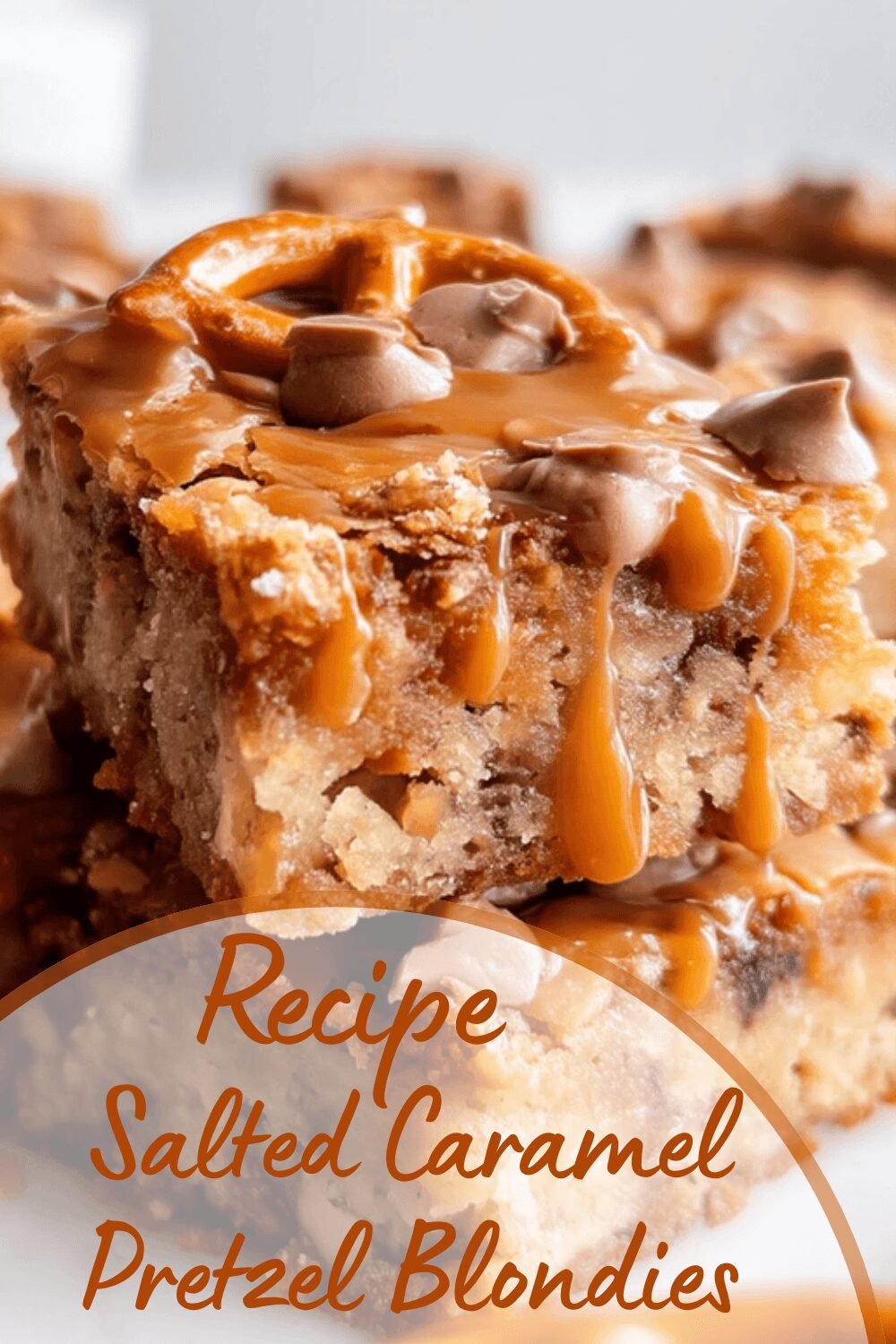 Salted Caramel Pretzel Blondies