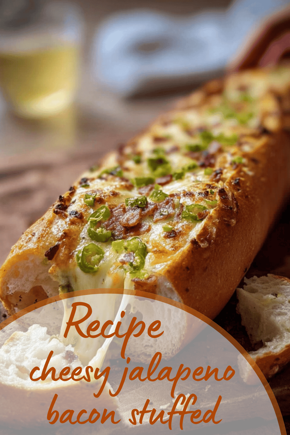 Cheesy Jalapeno Bacon Stuffed Baguette