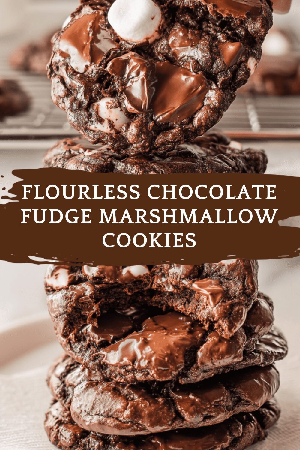 Flourless Chocolate Fudge Marshmallow Cookies