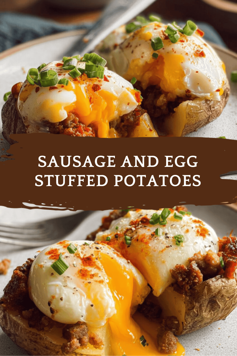 Sausage And Egg Stuffed Potatoes