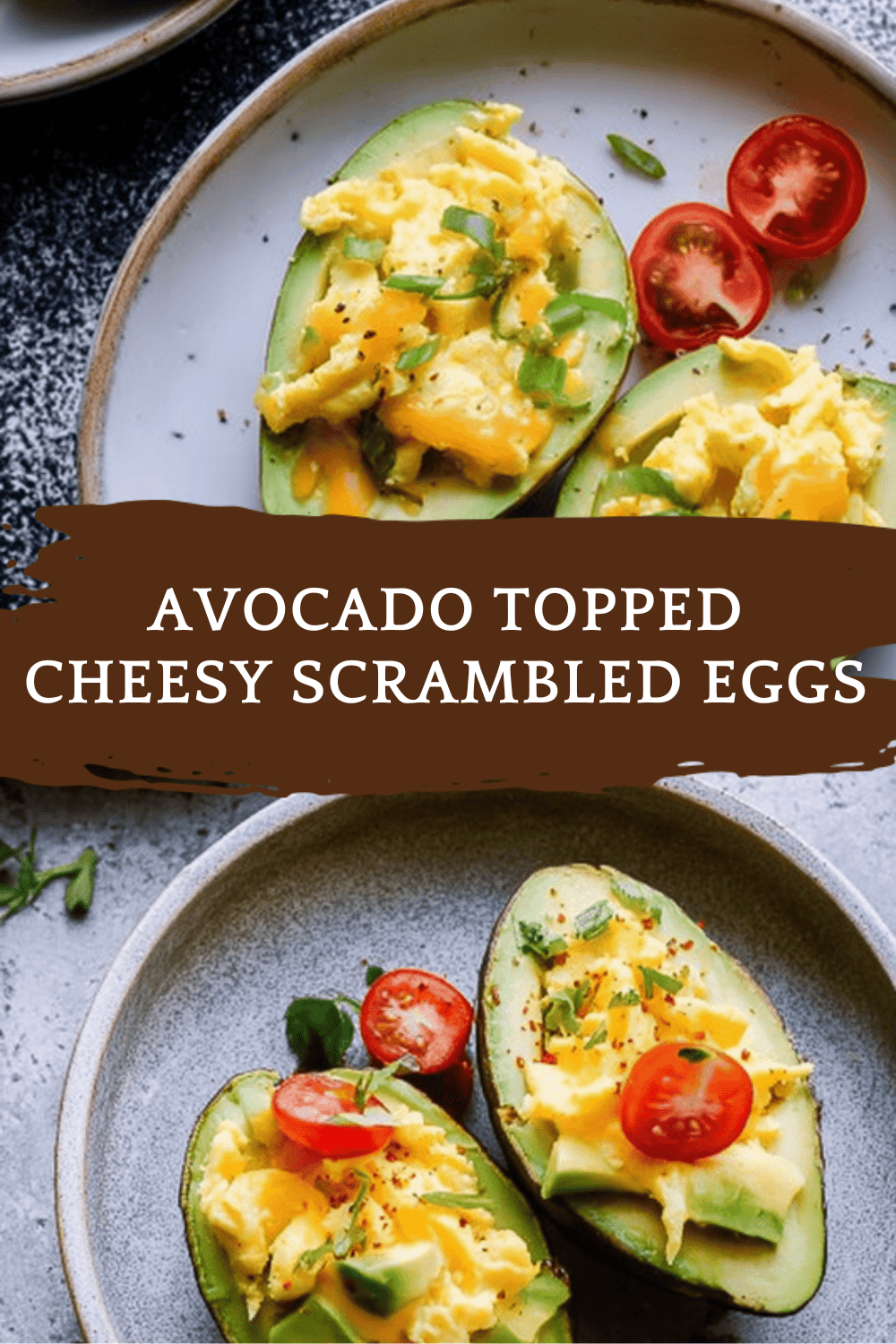 Avocado Topped Cheesy Scrambled Eggs
