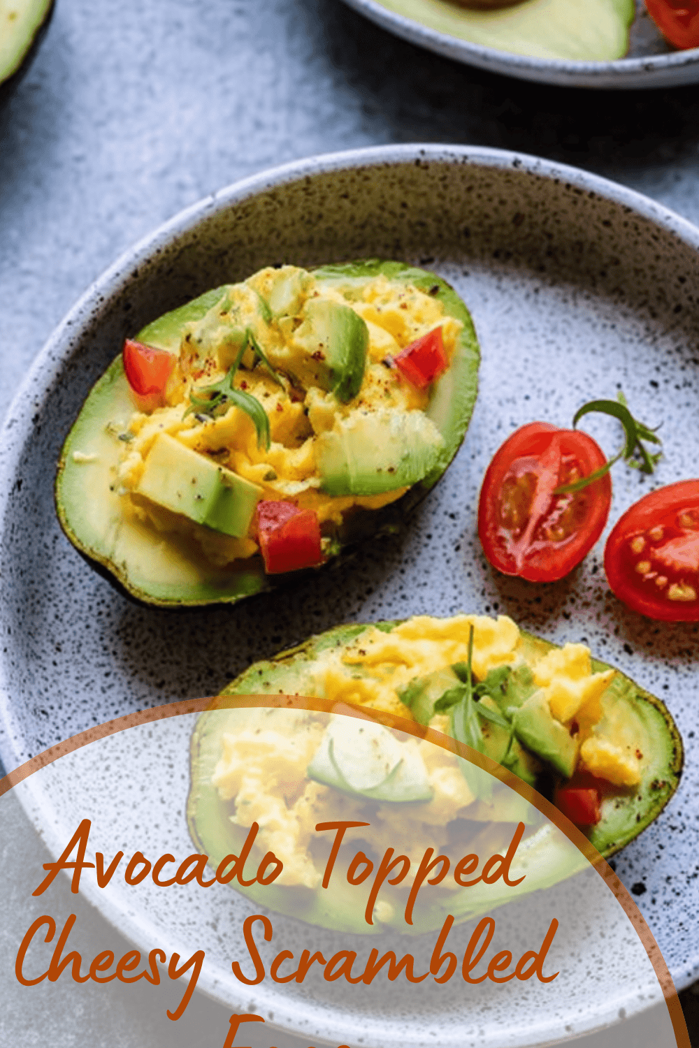Avocado Topped Cheesy Scrambled Eggs