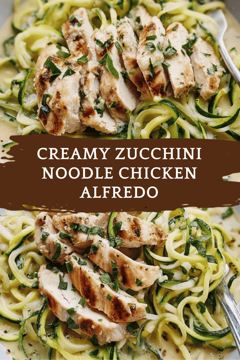 Creamy Zucchini Noodle Chicken Alfredo