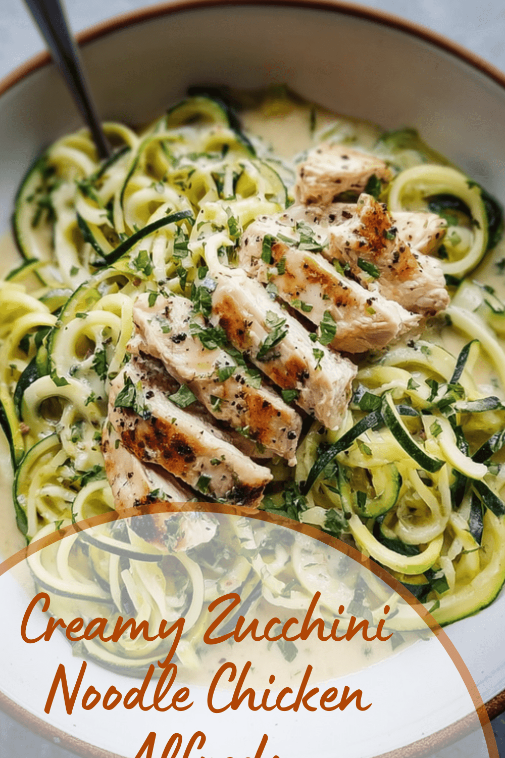 Creamy Zucchini Noodle Chicken Alfredo
