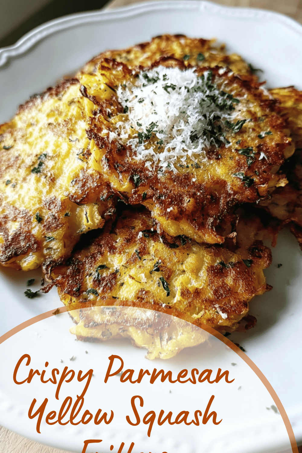 Crispy Parmesan Yellow Squash Fritters