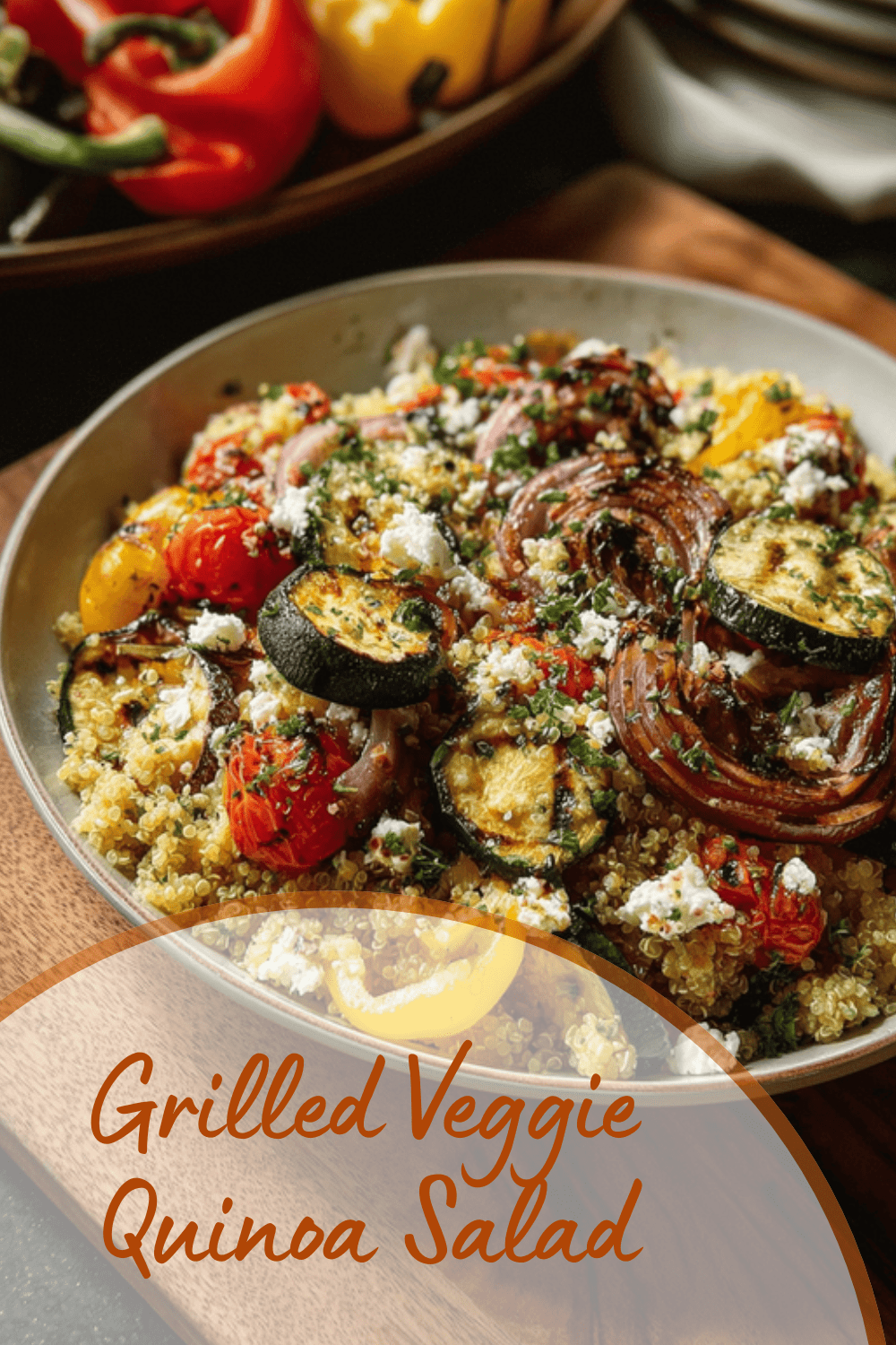 Mediterranean Quinoa Salad Loaded With Savory Roasted Vegetables 7 Grilled Veggie Quinoa Salad