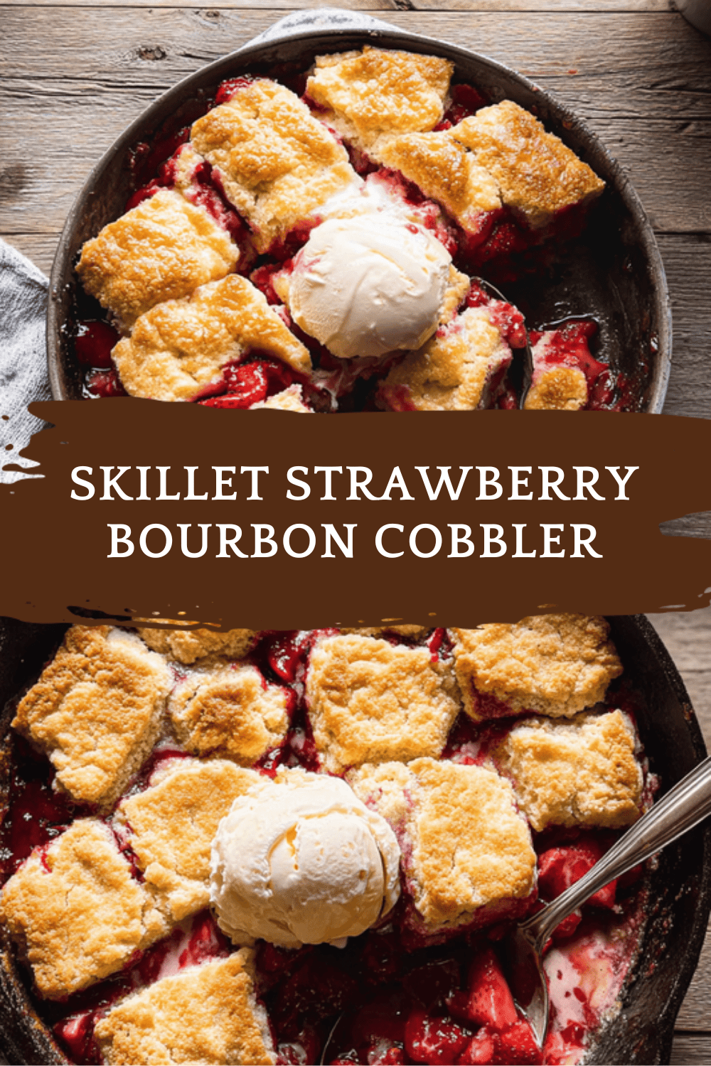Skillet Strawberry Bourbon Cobbler