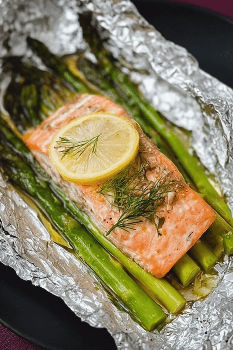 Salmon And Asparagus In Foil 77.Png