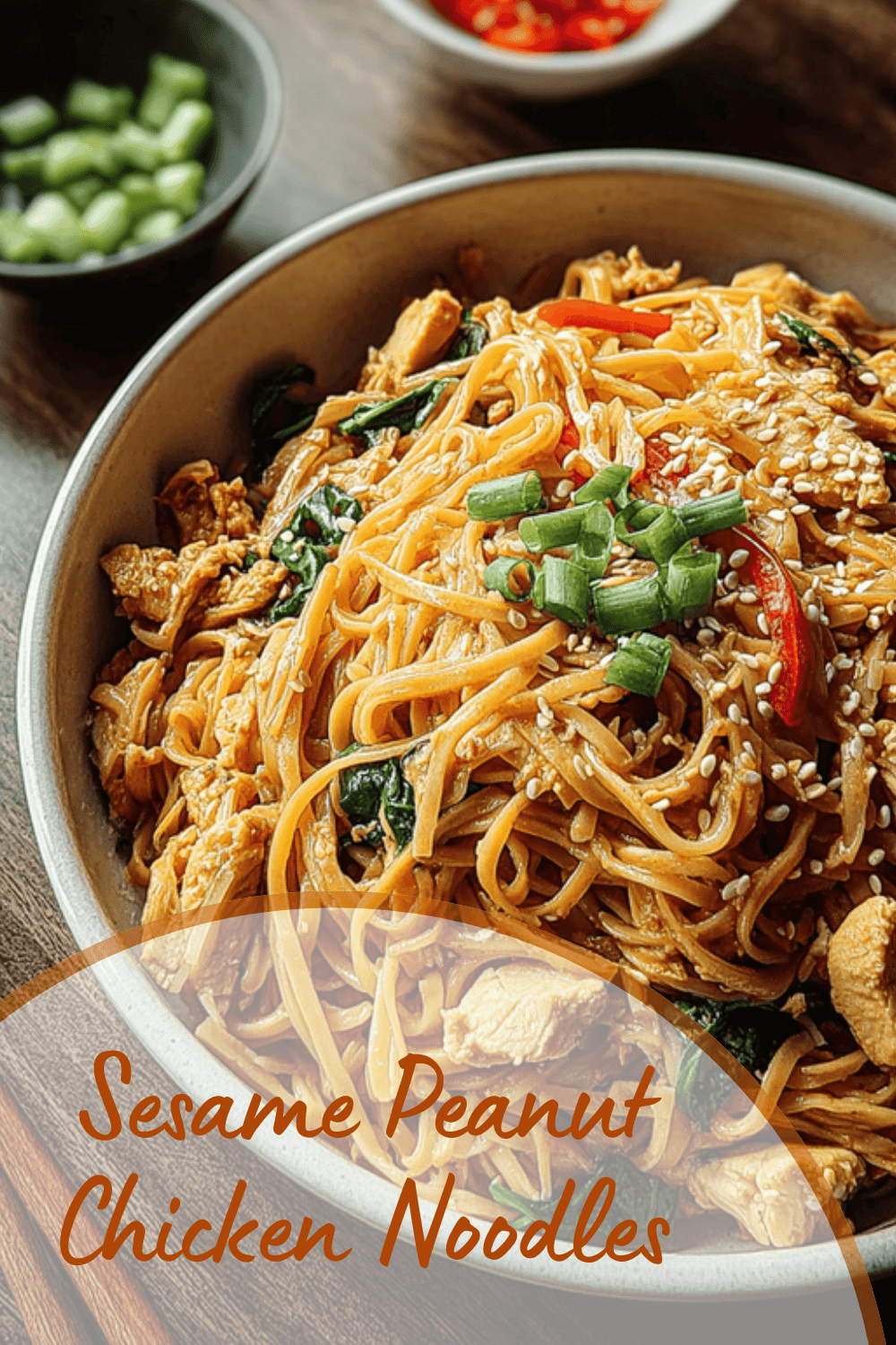 Sesame Peanut Chicken Noodles